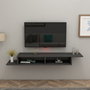 Hanah Home Muson Soporte TV Antracita, Ancho 120 cm, Profundidad 29.6 cm, Altura 18.2 cm, Tablero Partículas Melamina 18mm